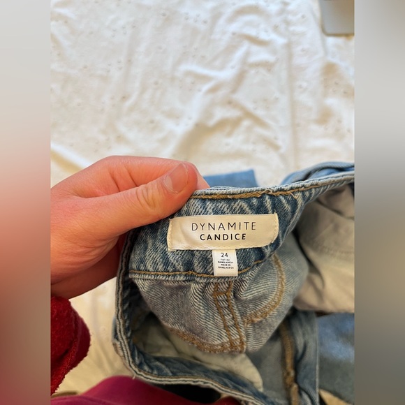 24 inch waist, dark blue, rips in knees - Picture 3 of 3